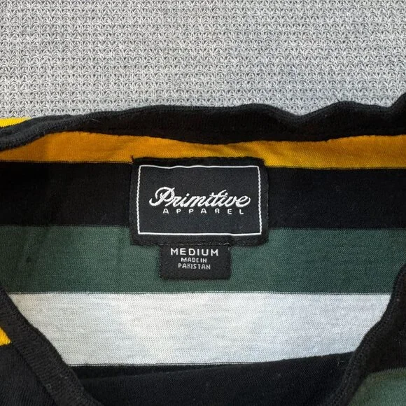 Primitive Skateboarding Striped Short-Sleeve T-Shirt Multicolor Top Mens Medium - Picture 4 of 9